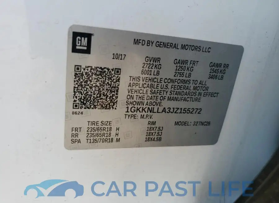 1GKKNLLA3JZ155272# 13