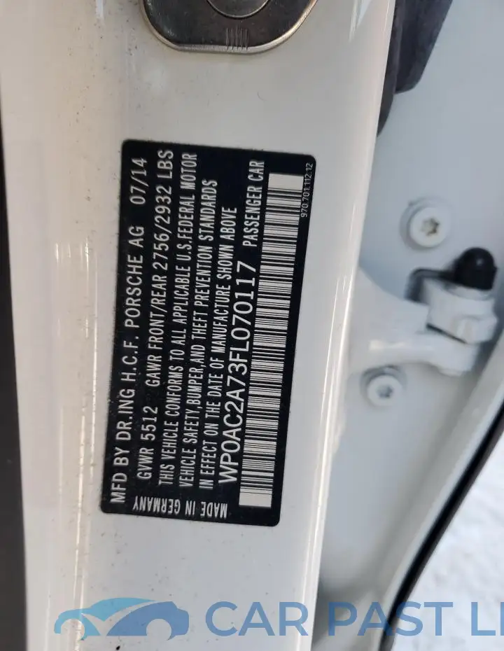 WP0AC2A73FL070117# 13