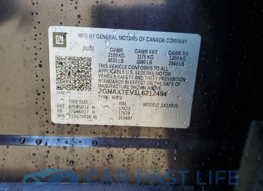 2GNAXTEV1L6212494# 13