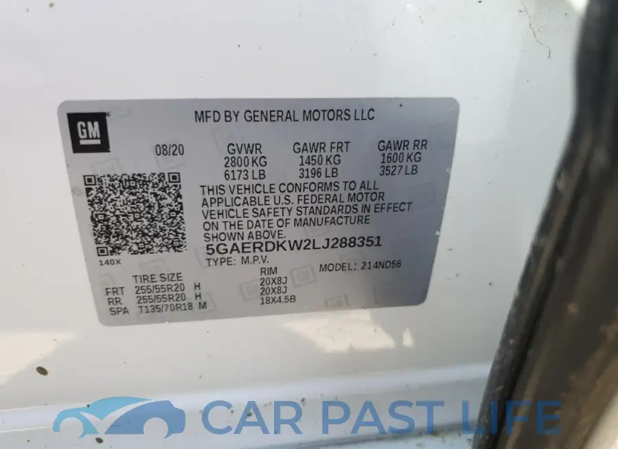 5GAERDKW2LJ288351# 14