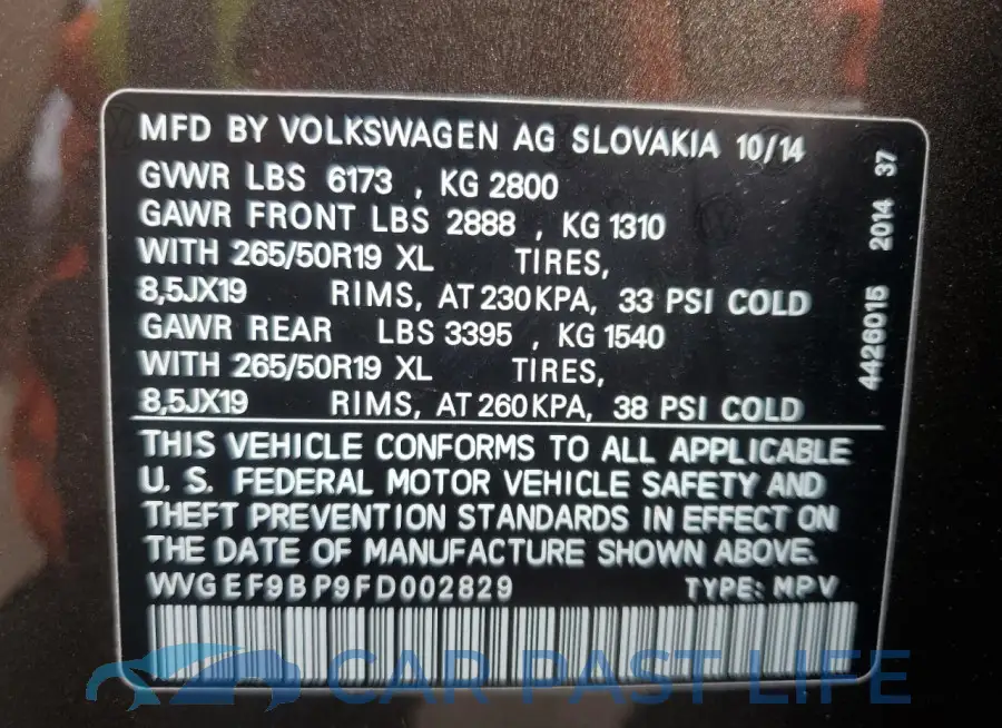 WVGEF9BP9FD002829# 13