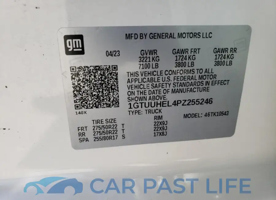 1GTUUHEL4PZ255246# 13