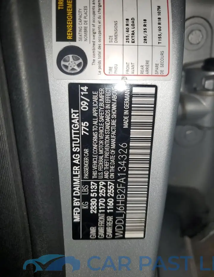WDDLJ6HB2FA134326# 12