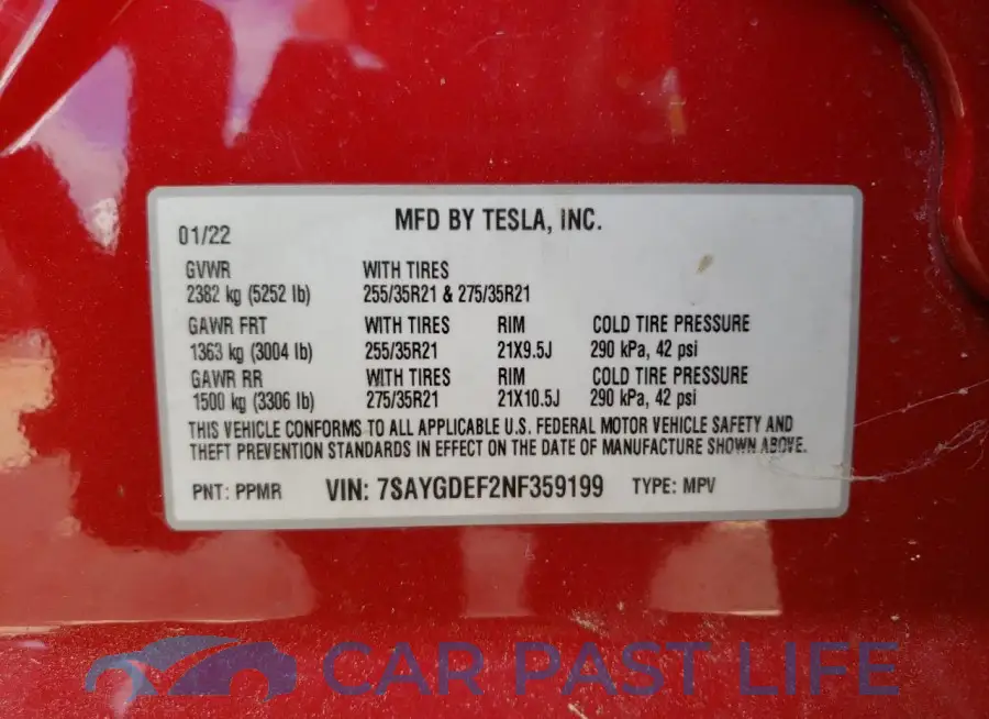 7SAYGDEF2NF359199# 12