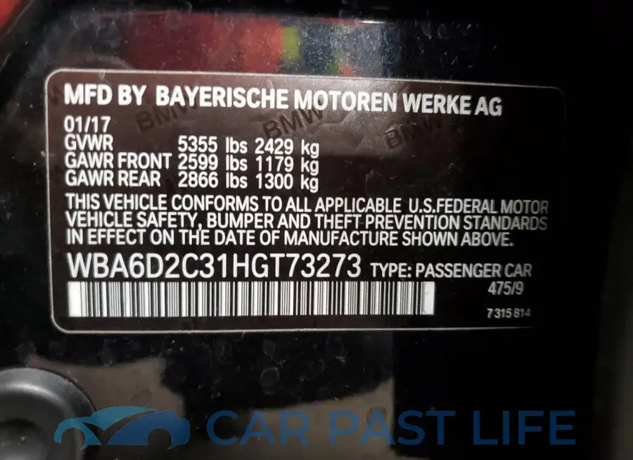 WBA6D2C31HGT73273# 12