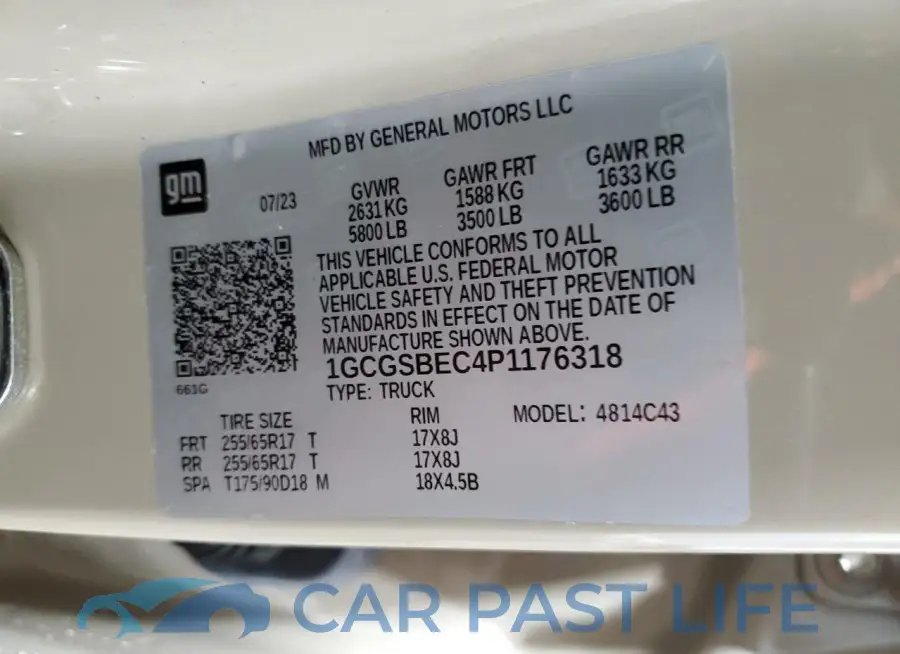 1GCGSBEC4P1176318# 13