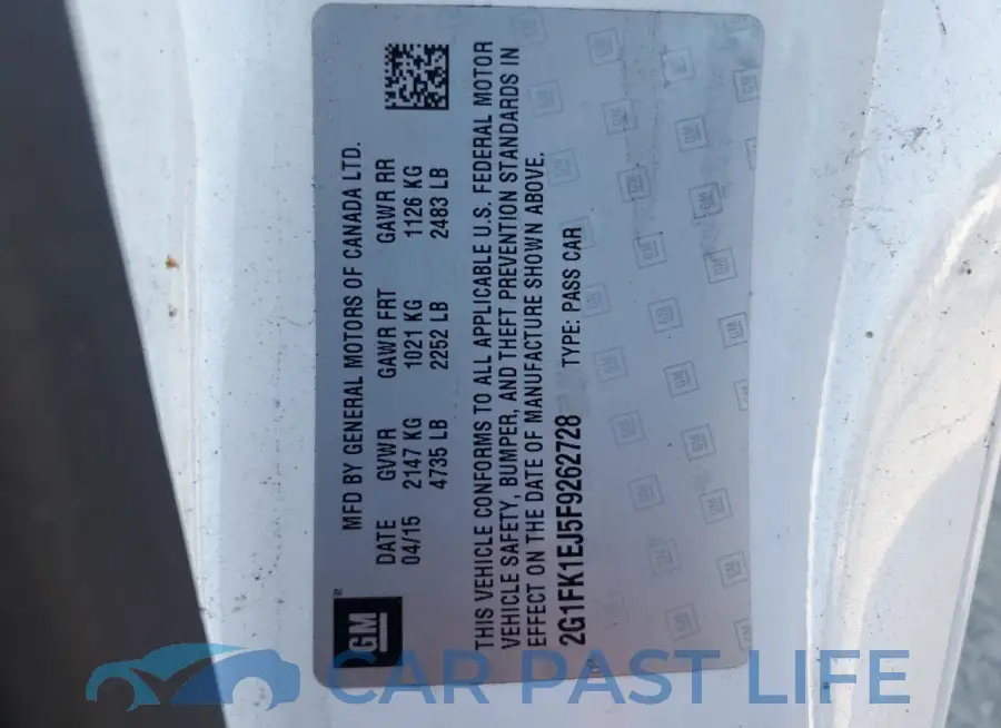 2G1FK1EJ5F9262728# 12