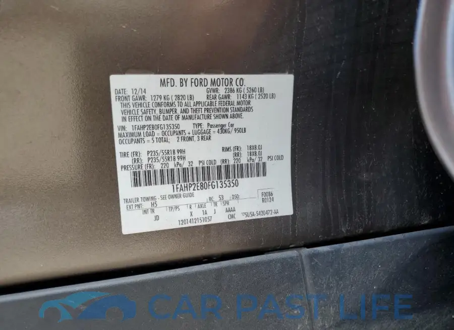 1FAHP2E80FG135350# 12