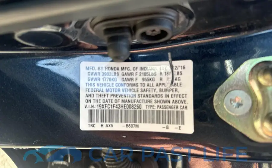 19XFC1F43HE008260# 10