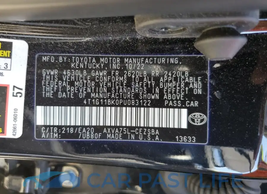 4T1G11BK0PU083122# 12