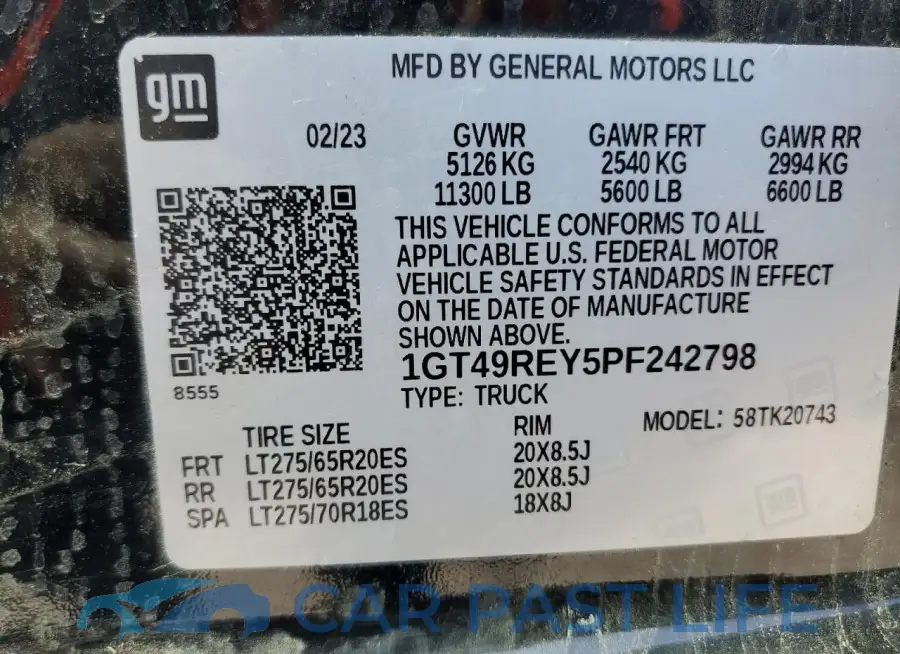 1GT49REY5PF242798# 12