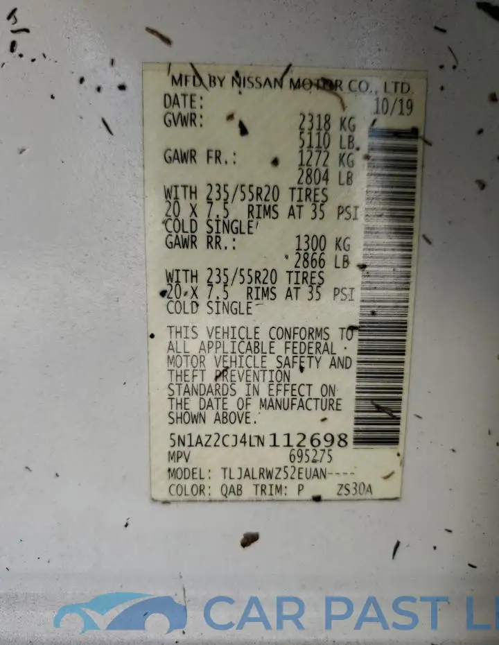 5N1AZ2CJ4LN112698# 13