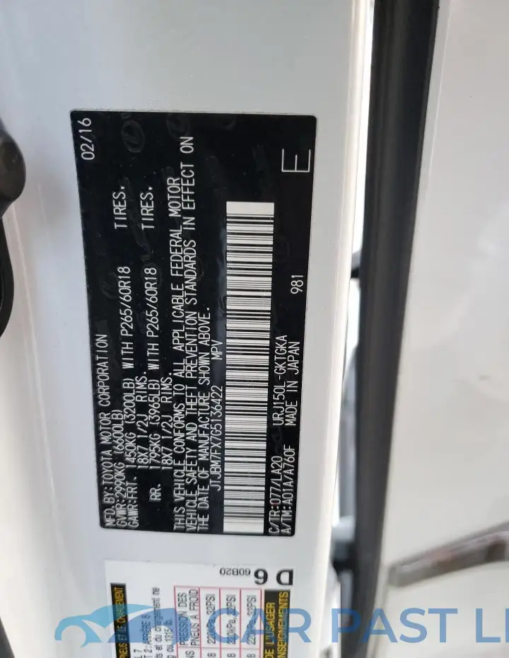 JTJBM7FX7G5136422# 14