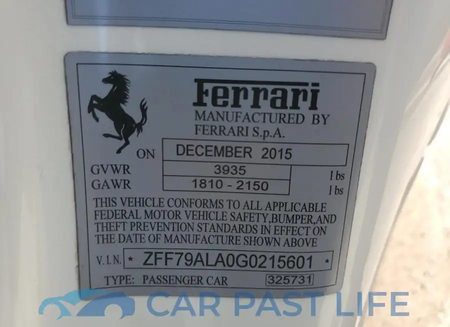ZFF79ALA0G0215601# 12