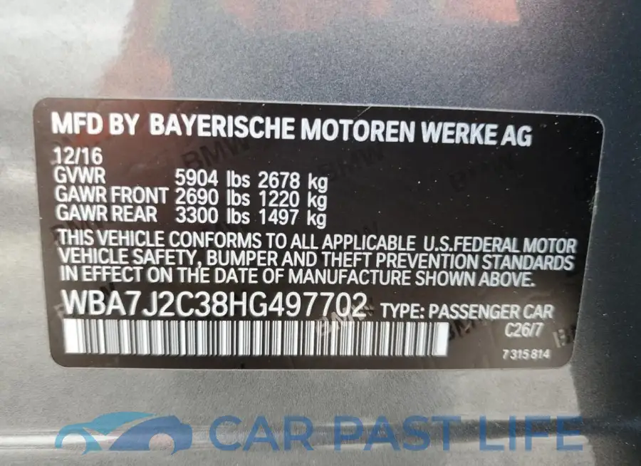 WBA7J2C38HG497702# 12