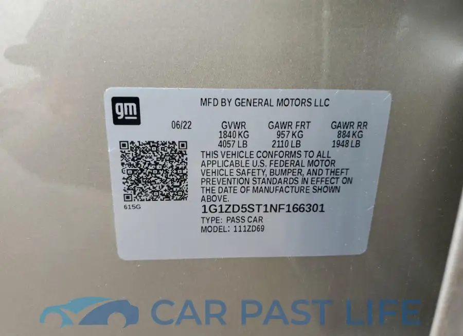 1G1ZD5ST1NF166301# 12
