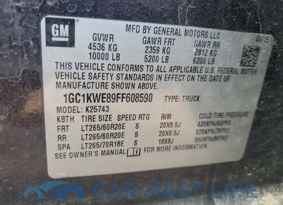 1GC1KWE89FF608590# 13