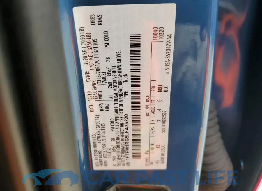 1FTFW1RG5LFA36220# 12