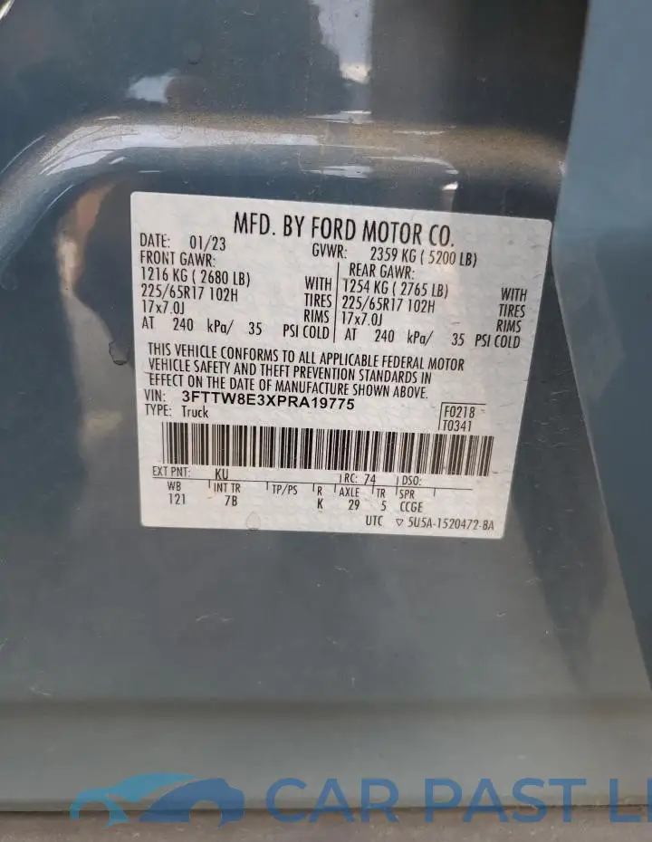 3FTTW8E3XPRA19775# 12