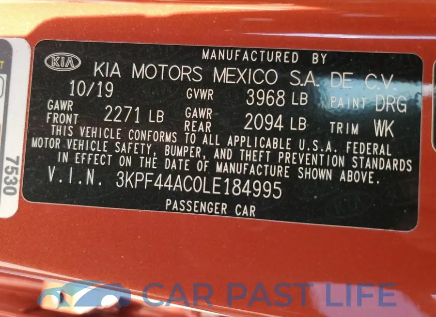 3KPF44AC0LE184995# 13