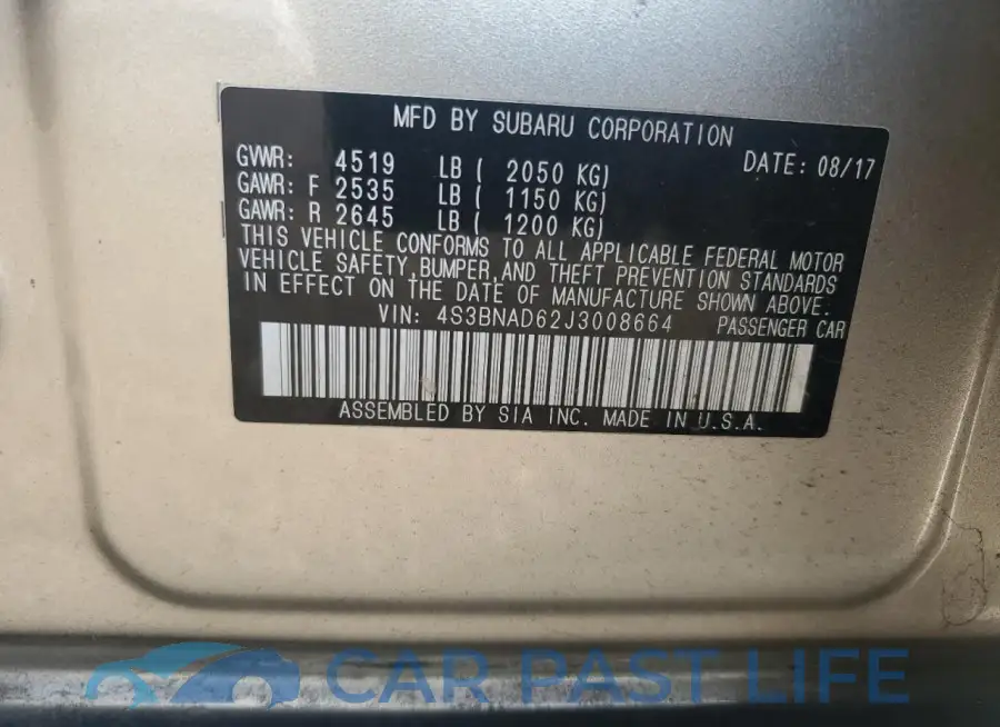 4S3BNAD62J3008664# 12