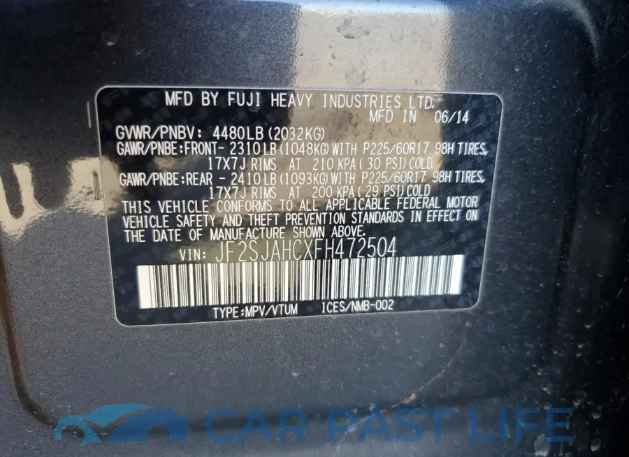 JF2SJAHCXFH472504# 13