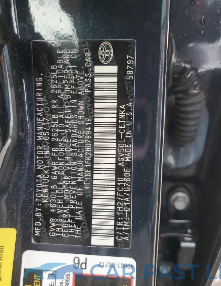 4T1BF1FK2HU789418# 13