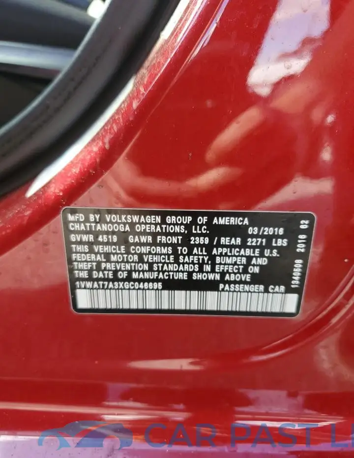 1VWAT7A3XGC046695# 13