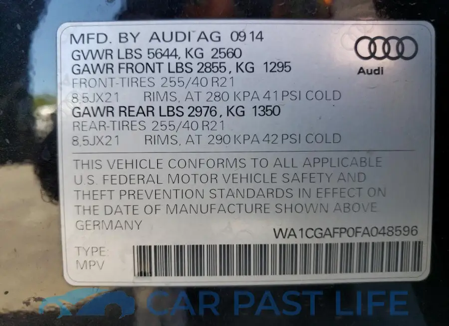WA1CGAFP0FA048596# 13