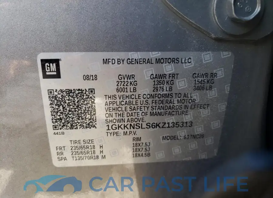 1GKKNSLS6KZ135313# 12