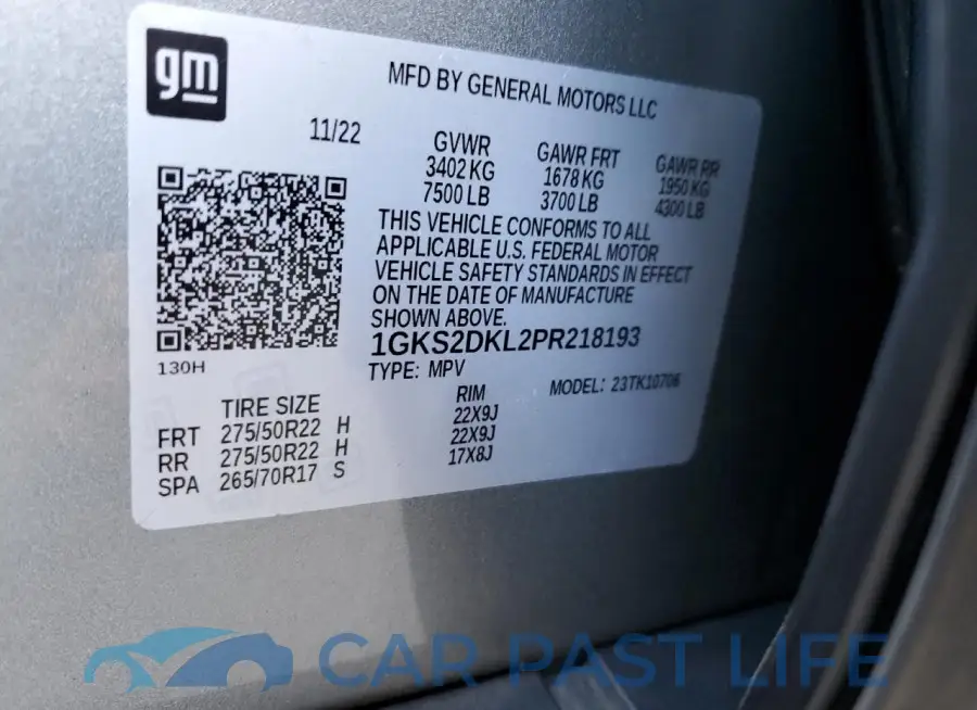 1GKS2DKL2PR218193# 13