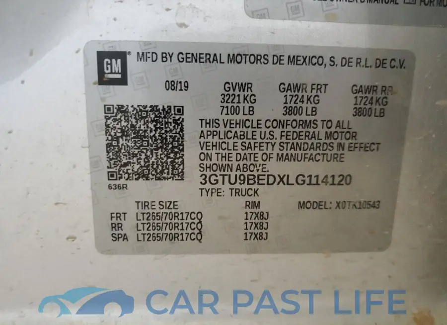 3GTU9BEDXLG114120# 13
