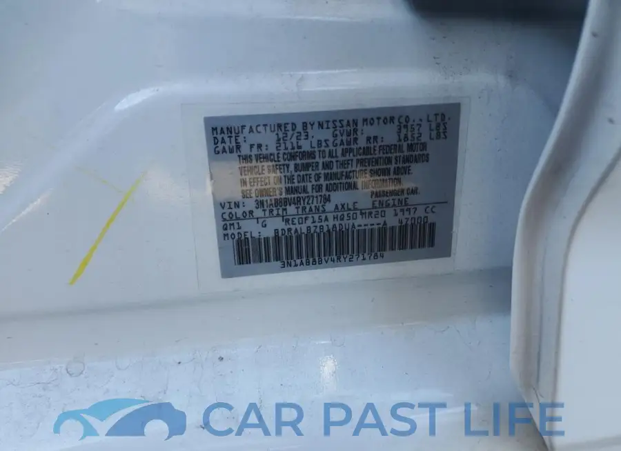 3N1AB8BV4RY271784# 12