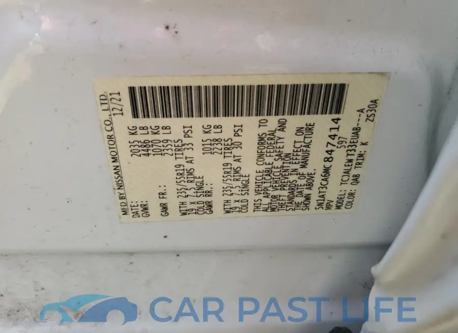 5N1AT3CA6MC847414# 14