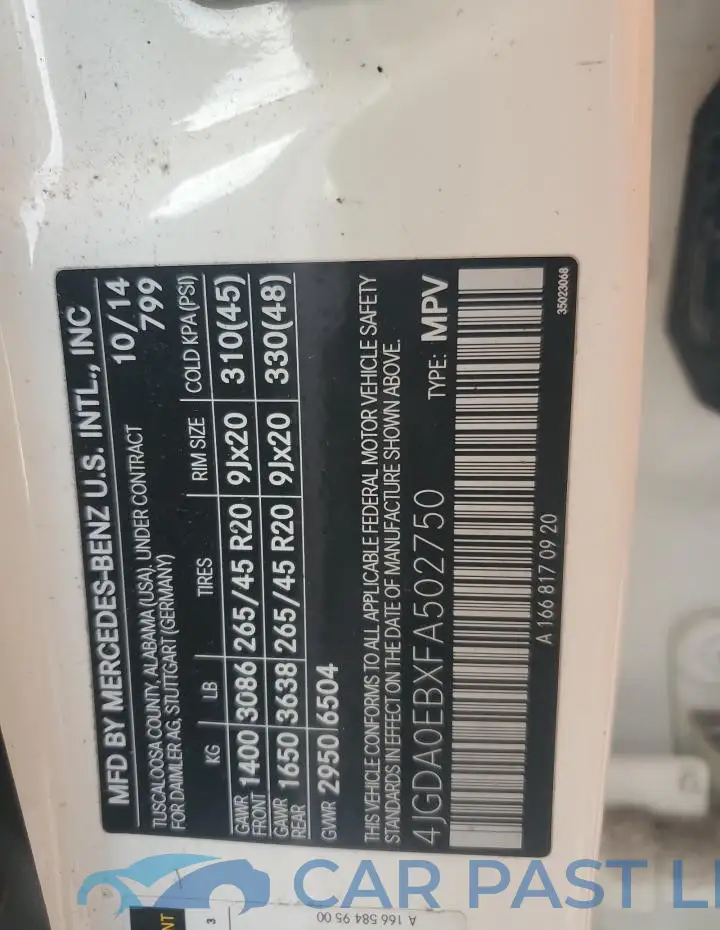 4JGDA0EBXFA502750# 14
