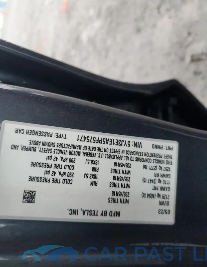 5YJ3E1EA5PF575471# 12