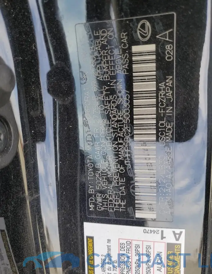 JTHHP5BC2F5003057# 12