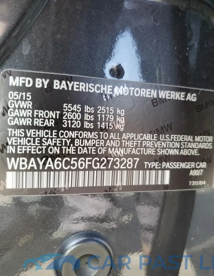 WBAYA6C56FG273287# 12