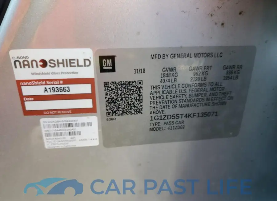 1G1ZD5ST4KF135071# 12