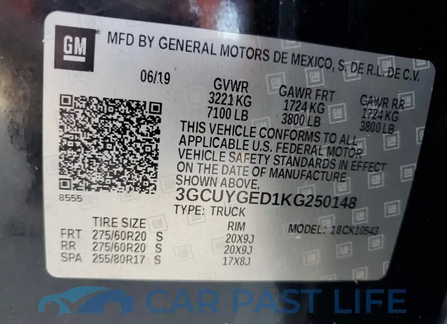 3GCUYGED1KG250148# 13