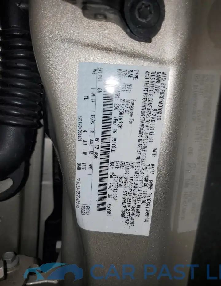 1FADP3F25HL257792# 12