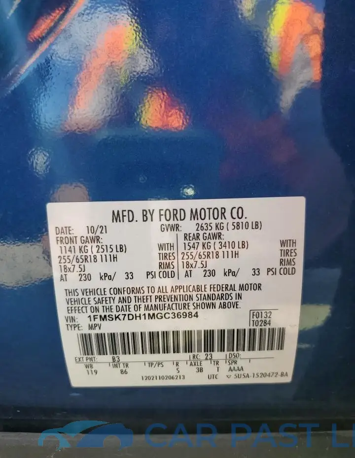 1FMSK7DH1MGC36984# 13