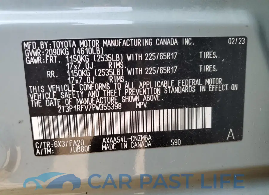 2T3P1RFV7PW355398# 13