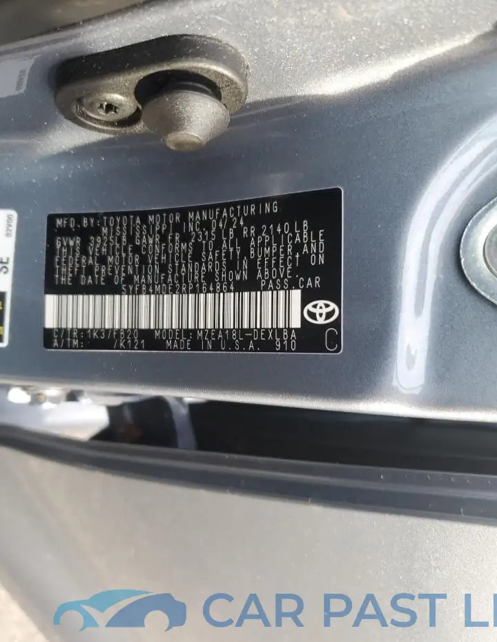 5YFB4MDE2RP164864# 13