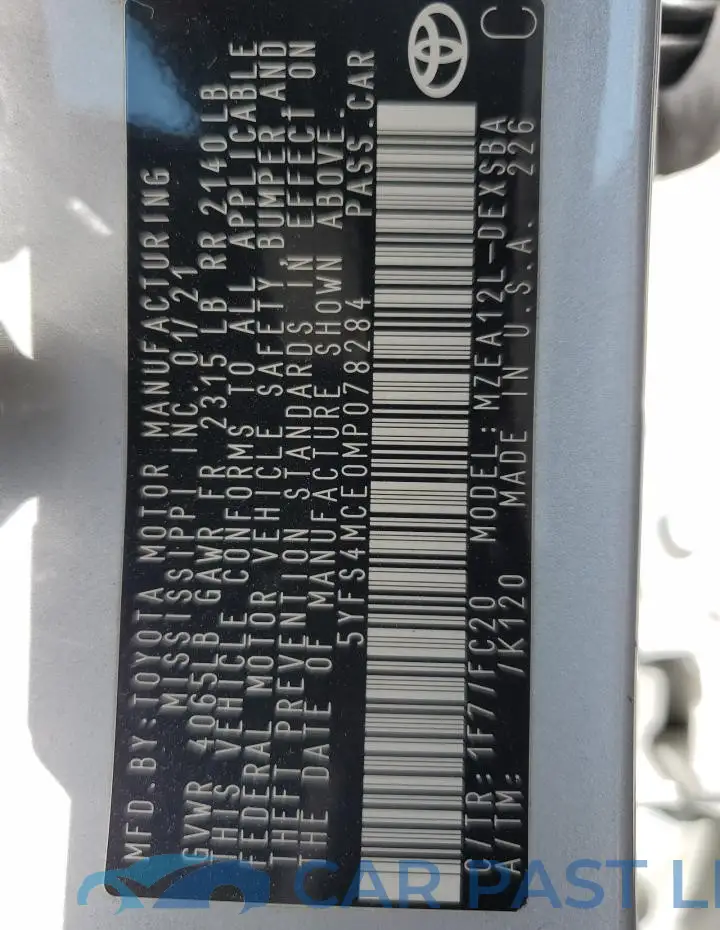 5YFS4MCE0MP078284# 13