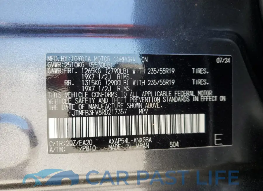 JTMFB3FV8RD217357# 14