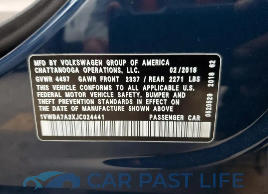 1VWBA7A3XJC024441# 13