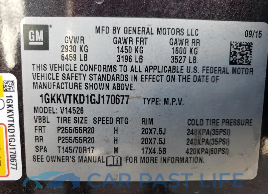 1GKKVTKD1GJ170677# 13