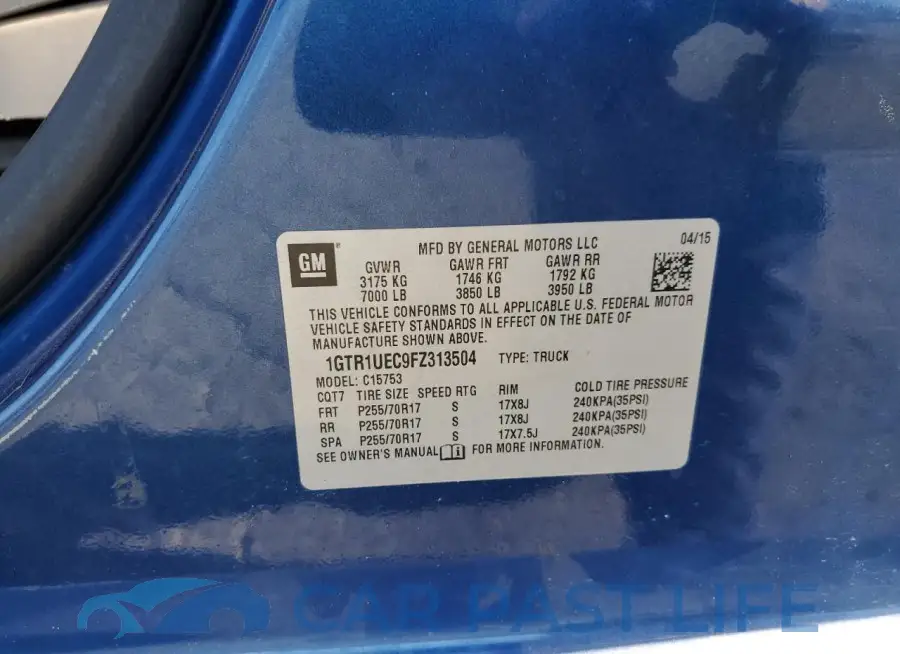 1GTR1UEC9FZ313504# 12