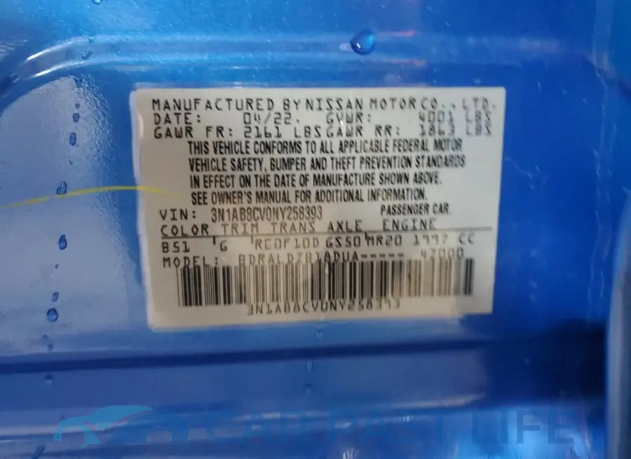 3N1AB8CV0NY258393# 12